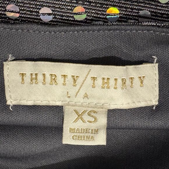 Thirty Thirty LA Mini Dress XS Sparkle Sequin Open Back Bell Sleeve Party Disco - Picture 3 of 9